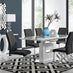 Arezzo Large Extending Dining Table and 6 Black Lorenzo Chairs