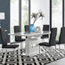 Arezzo Large Extending Dining Table and 6 Black Milan Chairs