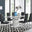 Arezzo Large Extending Dining Table and 6 Black Milan Chairs
