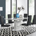 Arezzo Large Extending Dining Table and 6 Black Milan Chairs