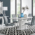 Arezzo Large Extending Dining Table and 6 Grey Isco Chairs