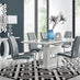Arezzo Large Extending Dining Table and 6 Grey Isco Chairs