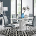 Arezzo Large Extending Dining Table and 6 Grey Lorenzo Chairs