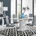 Arezzo Large Extending Dining Table and 6 Grey Milan Chairs
