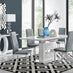Arezzo Large Extending Dining Table and 6 Grey Milan Chairs