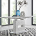 Arezzo Large Extending Dining Table and 8 Black Pesaro Black Leg Chairs