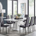 Arezzo Large Extending Dining Table and 8 Grey Milan Black Leg Chairs