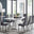 Arezzo Large Extending Dining Table and 8 Grey Milan Black Leg Chairs