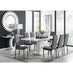 Arezzo Large Extending Dining Table and 8 Grey Velvet Milan Black Leg Chairs