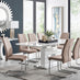 Arezzo Large Extending Dining Table and 8 Cappuccino Lorenzo Chairs