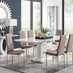 Arezzo White High Gloss Extending Dining Table & 8 Cappuccino Milan Gold Leg Chairs