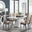 Arezzo Large Extending Dining Table and 8 Cappuccino Milan Black Leg Chairs