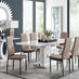 Arezzo Large Extending Dining Table and 8 Cappuccino Milan Black Leg Chairs