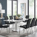 Arezzo Large Extending Dining Table and 8 Black Isco Chairs
