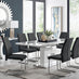 Arezzo Large Extending Dining Table and 8 Black Lorenzo Chairs