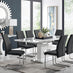 Arezzo Large Extending Dining Table and 8 Black Lorenzo Chairs