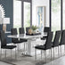 Arezzo Large Extending Dining Table and 8 Black Milan Chairs