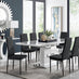 Arezzo Large Extending Dining Table and 8 Black Milan Black Leg Chairs