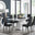 Arezzo Large Extending Dining Table and 8 Black Milan Black Leg Chairs