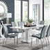 Arezzo Large Extending Dining Table and 8 Grey Isco Chairs