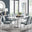Arezzo Large Extending Dining Table and 8 Grey Isco Chairs