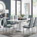 Arezzo Large Extending Dining Table and 8 Grey Milan Chairs