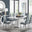 Arezzo Large Extending Dining Table and 8 Grey Milan Chairs