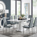 Arezzo Large Extending Dining Table and 8 Grey Milan Chairs