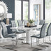 Arezzo Large Extending Dining Table and 8 Grey Murano Chairs