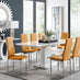Arezzo Large Extending Dining Table and 8 Mustard Milan Chairs