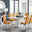 Arezzo Large Extending Dining Table and 8 Mustard Milan Chairs