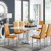 Arezzo Large Extending Dining Table and 8 Mustard Milan Chairs