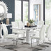 Arezzo Large Extending Dining Table and 8 White Lorenzo Chairs