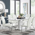 Arezzo Large Extending Dining Table and 8 White Lorenzo Chairs