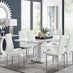 Arezzo Large Extending Dining Table and 8 White Milan Chairs