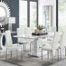 Arezzo Large Extending Dining Table and 8 White Milan Chairs
