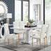 Arezzo White High Gloss Extending Dining Table & 8 White Milan Gold Leg Chairs