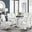 Arezzo Large Extending Dining Table and 8 White Willow Chairs