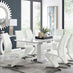 Arezzo Large Extending Dining Table and 8 White Willow Chairs