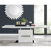 Arezzo Large Extending Dining Table and 8 Grey Velvet Milan Black Leg Chairs