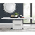 Arezzo Large Extending Dining Table and 8 Grey Velvet Milan Black Leg Chairs