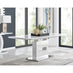 Arezzo Large Extending Dining Table and 8 Navy Velvet Milan Black Leg Chairs