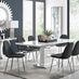 Arezzo Large Extending Dining Table and 8 Black Corona Silver Leg Chairs