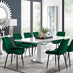 Arezzo Large Extending Dining Table and 8 Green Pesaro Black Leg Chairs