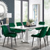 Arezzo Large Extending Dining Table and 8 Green Pesaro Black Leg Chairs