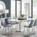 Arezzo Large Extending Dining Table and 8 Grey Corona Silver Leg Chairs