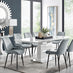 Arezzo Large Extending Dining Table and 8 Grey Pesaro Black Leg Chairs