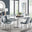 Arezzo Large Extending Dining Table and 8 Grey Pesaro Silver Leg Chairs