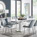 Arezzo Large Extending Dining Table and 8 Grey Pesaro Silver Leg Chairs