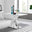 Atlanta Rectangular White High Gloss and Silver Metal 4 Seater Dining Table